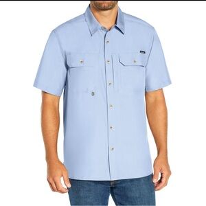 Eddie Bauer men’s woven tech shirt NWT chicory blue size L